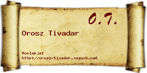 Orosz Tivadar névjegykártya